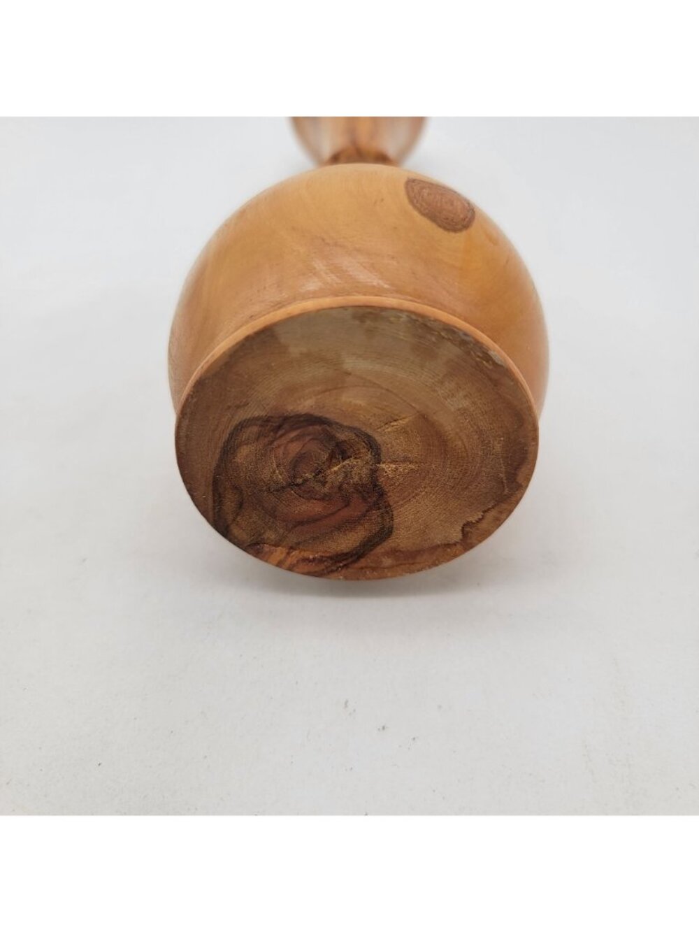 Hand Carved Wooden Bud Vase w/ Natural Wood Grain Design Unique Decorative Piece - Picture 6 of 8